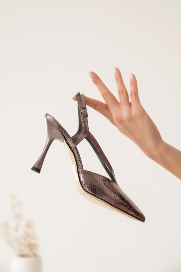 Violet Kadın Platin Topuklu Ayakkabı