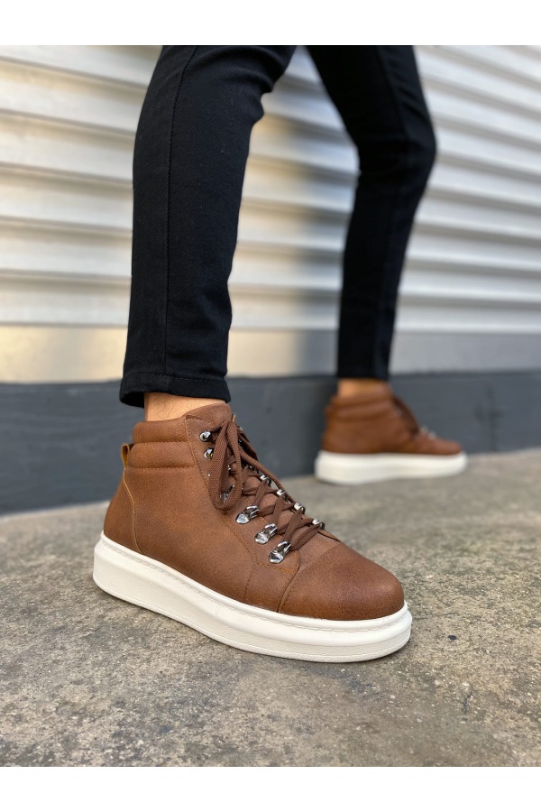 Atto Bağcıklı Ortopedik Taban Cilt Erkek Spor Bot CBT - Taba