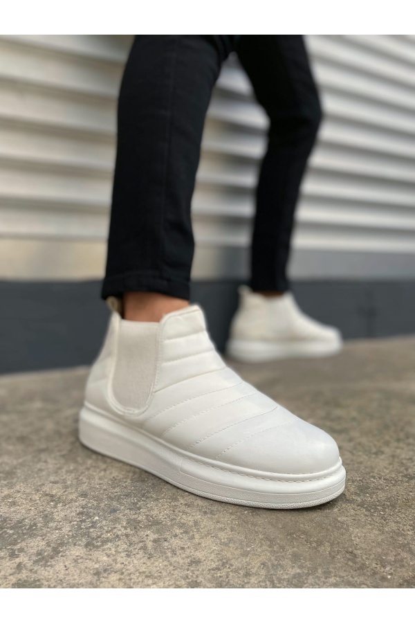 Otso Bağcıksız Ortopedik Taban Cilt Erkek Spor Bot CBT - Beyaz