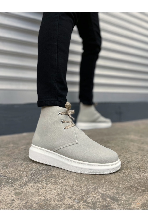 STABLE Bağcıklı Ortopedik Taban Süet Erkek Spor Bot SBT - Gri