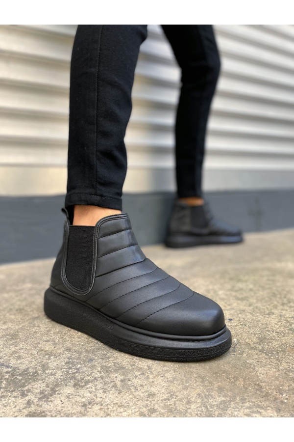 Otso Bağcıksız Ortopedik Taban Cilt Erkek Spor Bot CST - Siyah