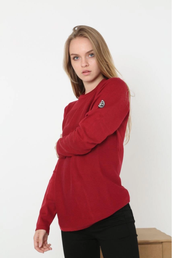 Velmora Premium Biskilet Yaka Kolu Armalı - Kırmızı