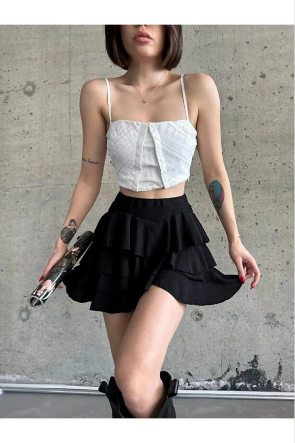 Velmora    Mykonos Basic Etek - Siyah -