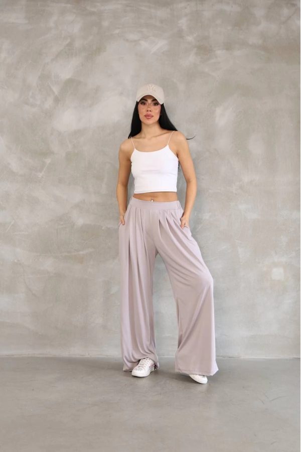 Velmora  Osy Modal Yumuşak Dokulu   Kumaş Boru Paça Salaş Eşofman - Bej -