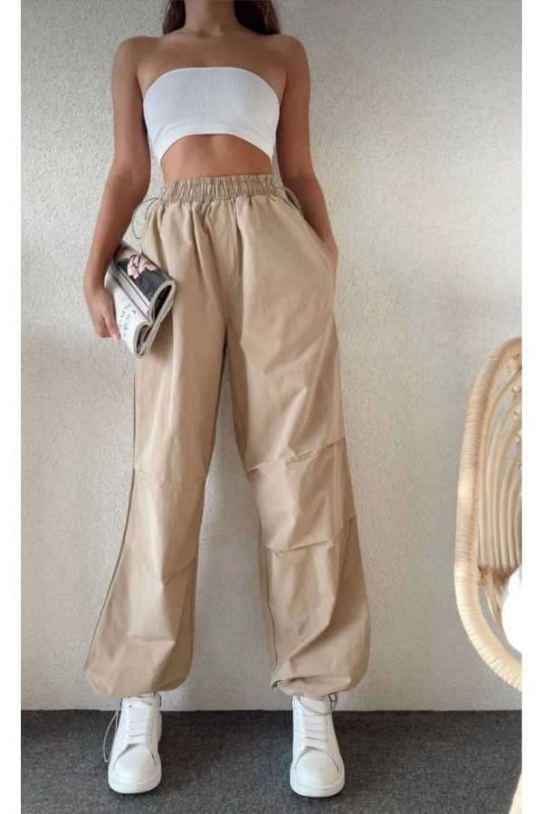 Velmora    Cepli Paraşut Pantalon - Bej -