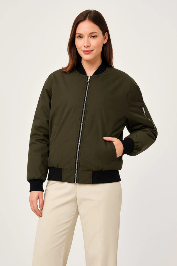 Velmora    Bomber Mont Ceket - Haki -