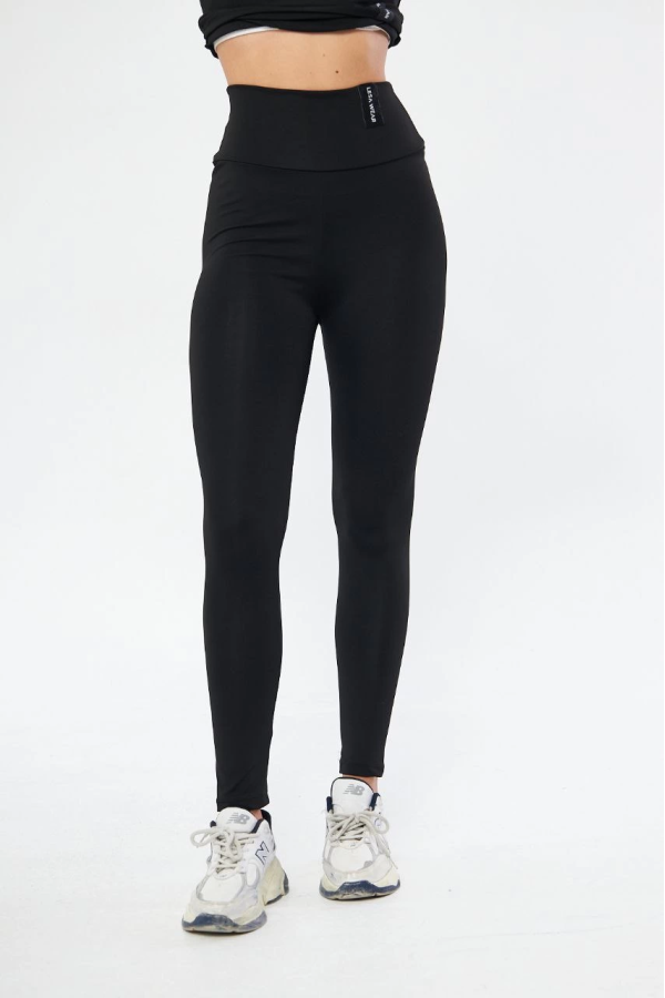 Kadın Kışlık Yüksek Bel Toparlayicı ve Sıkılaştırıcı Likralı Şardonlu Tayt - Siyah