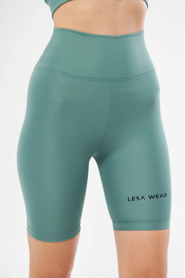 Yüksek Bel Biker Sporcu Şort - Mint Yeşili