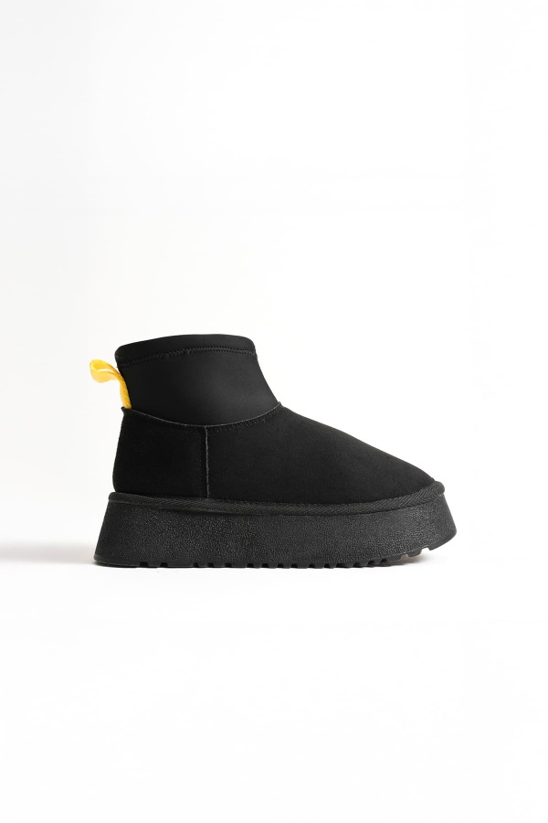 Aidan Kadın Siyah Kışlık İçi Kürklü Kalın Taban Bot