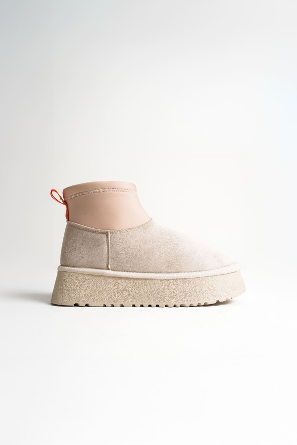 Aidan Kadın Bej Kışlık İçi Kürklü Kalın Taban Bot