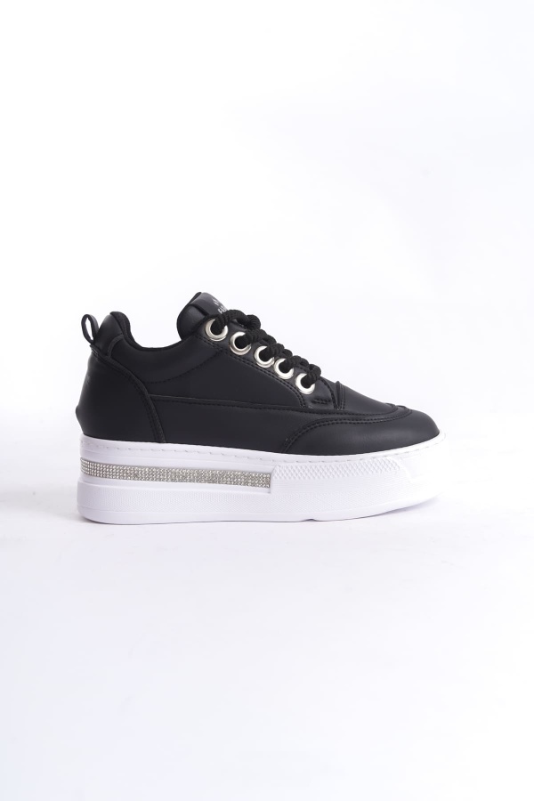 Ecila Siyah Kadın Gizli Topuklu Sneaker