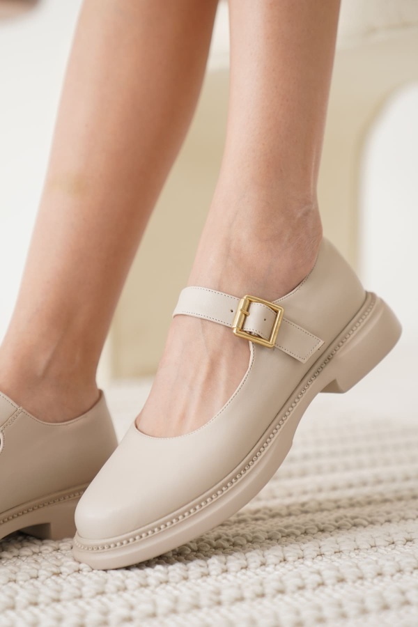 Anairb Bej Gunluk Mary Jane Ayakkabı