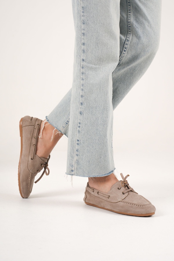 New Bian Kadın Vizon Süet Babet