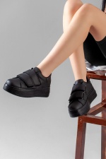 Kadın Siyah Yüksek Topuklu Spor Ayakkabı , Snekaer