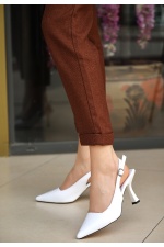 Nara Beyaz Kadın Topuklu Ayakkabı