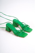 Lime Yeşil Kadın Topuklu Sandalet