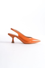 Anbu Turuncu Kadın Kadeh Kısa Topuklu Ayakkabı