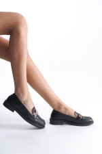 Hake Siyah Kadın Loafer Günlük Ayakkabı
