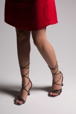 Weka Platin Kadın Topuklu Bağlamalı Şık Sandalet