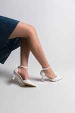 İnca Beyaz Kadın Yüksek Kadeh Topuklu Ayakkabı