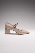Mele Ten Cilt Günlük Kadın Topuklu Ayakkabı