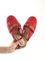 New Pattaya Kırmızı Kadın Örgü Terlik