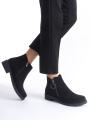 MARGARET Fermuarlı Ortopedik Taban Suya ve Soğuğa Dayanıklı Topuklu Süet Kadın Bot ST Siyah