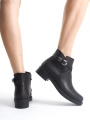 ALMILA Fermuarlı Lastikli Ortopedik Taban Suya ve Soğuğa Dayanıklı Topuklu Cilt Kadın Bot ST Siyah