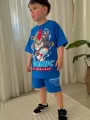 Mavi Sonic Çizgi film Baskılı Alt Üst Erkek Çocuk 2li Takım