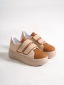 VALENCİA Bağcıksız Cırt Cırtlı Ortopedik Taban Kadın Sneaker Ayakkabı TT Ten/Kahve