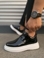 Roxul Bağcıklı Rugan Erkek Günlük Spor Klasik Ayakkabı RBT - Siyah