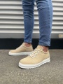 Krem Cool Bağcıklı Süet Erkek Günlük Spor Klasik Ayakkabı