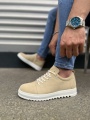 Krem Cool Bağcıklı Süet Erkek Günlük Spor Klasik Ayakkabı