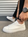 Mode Bağcıklı Cilt Beyaz Erkek Günlük Sneaker Ayakkabı