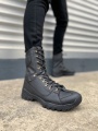 Ekir Bağcıklı Ortopedik Taban Günlük Cilt Erkek Askeri Postal Bot CST Siyah