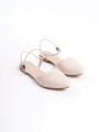 ARIANA Lastikli Ortopedik Rahat Taban Bilekten Taş Detaylı Kadın Babet Ayakkabı KT Krem