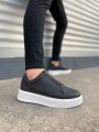 JY007 Alba Bağcıksız Cilt Erkek Günlük Sneaker Ayakkabı CBT Siyah