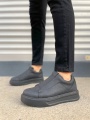Alba Bağcıksız Cilt Siyah Erkek Günlük Sneaker Ayakkabı