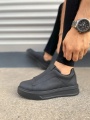 Alba Bağcıksız Cilt Siyah Erkek Günlük Sneaker Ayakkabı