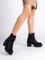 EMMA Bağcıklı Fermuarlı Ortopedik Taban Suya ve Soğuğa Dayanıklı Topuklu Süet Kadın Bot ST Siyah