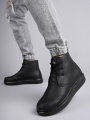 Matteo Bağcıklı Deri Erkek Günlük Spor Siyah Bot