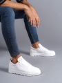 Cool Bağcıklı Cilt Erkek Günlük Spor Klasik Ayakkabı BT Beyaz