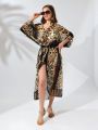 Kadın Rahat Kesim Şifon Kimono - Leopar
