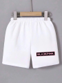 Velmora    Beli Lastikli Baskılı Mini Şort - Beyaz -