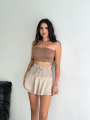 Velmora  Ayrobin Şortlu Etek - Bej -