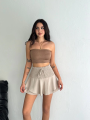 Velmora  Ayrobin Şortlu Etek - Bej -