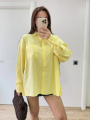Velmora  Poplin   Yakalı Yandan Yırtmaçlı Arka Pens Detaylı Gömlek - Sarı -