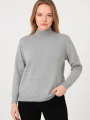 Velmora    Yarım Boğaz Triko Kazak  at Regular kalıp - Gri