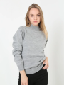 Velmora    Yarım Boğaz Triko Kazak  at Regular kalıp - Gri