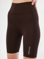 Yüksek Bel Biker Sporcu Şort - Kahve